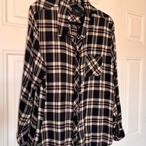 Rails Black and White Plaid Button Down Shirt
